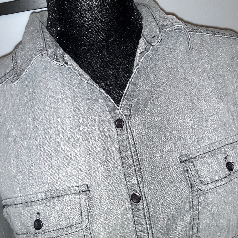 Gray button down